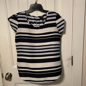 Ann Taylor Navy Striped Blouse Size XS